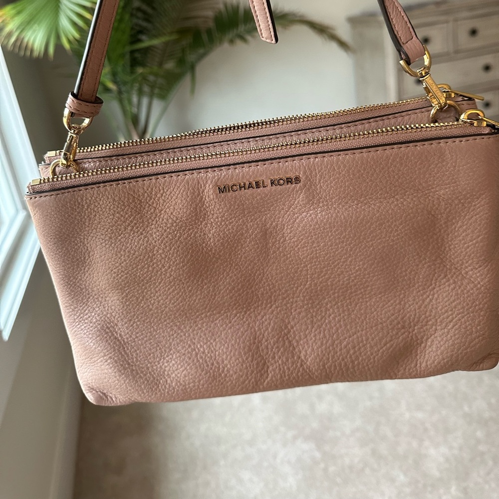 Michael kors rose jet set double pouch shoulder bag